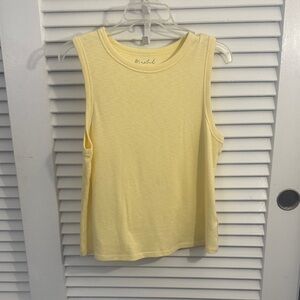 Marled Essentials Soft Yellow Tank Top - Size X-Large